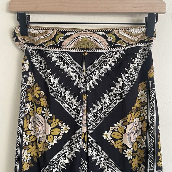 Free People Serendipity Strapless Wide Leg Jumpsuit Romper Black Multi Print XS - Picture 4 of 8